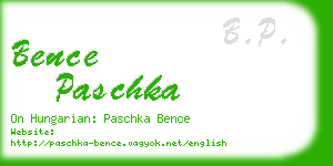 bence paschka business card